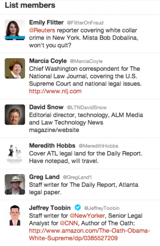 Legal reporters on Twitter