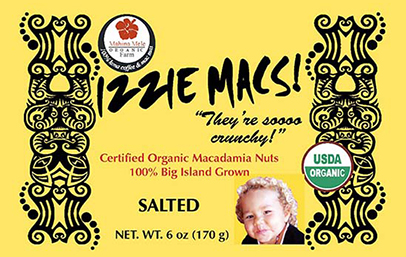 Izzie Macs macadamia nut label
