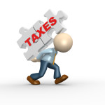 3d people - man, person with pieces of puzzle. Taxes