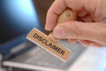 disclaimer printed on rubber stamp
