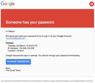 Phishing email