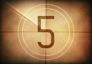 Countdown on the old movie screen. High resolution image with detailed quality.