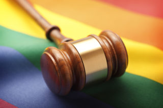 Gavel On Rainbow Flag