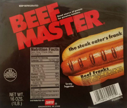 recalled Curtis brand hotdogs