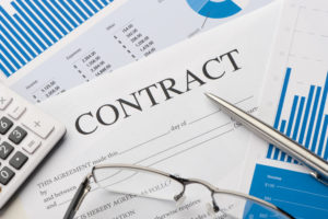 Close-up image of contract form on a desk