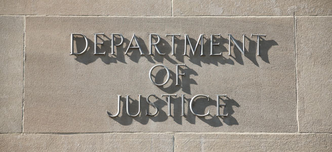 Department of Justice sign