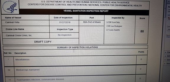 CDC Sanitation Draft Report Carnival Vista