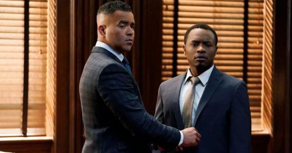 Chunk Palmer and client Eddie Mitchell, two characters in the CBS drama "Bull"