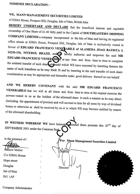 Nominee Declaration Eduard Francisco Venerabile