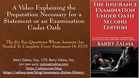 A Video Explaining the Preparation Necessary for a Statement or an Examination Under Oath