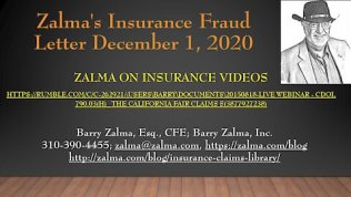Zalma&rsquo;s Insurance Fraud Letter &ndash; December 1, 2020