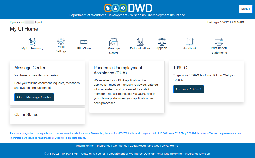 Portal home with no document upload tool