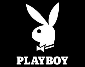 Playboy magazine logo of a stylized bunny head from the side wearing a bowtie and with Playboy spelled out