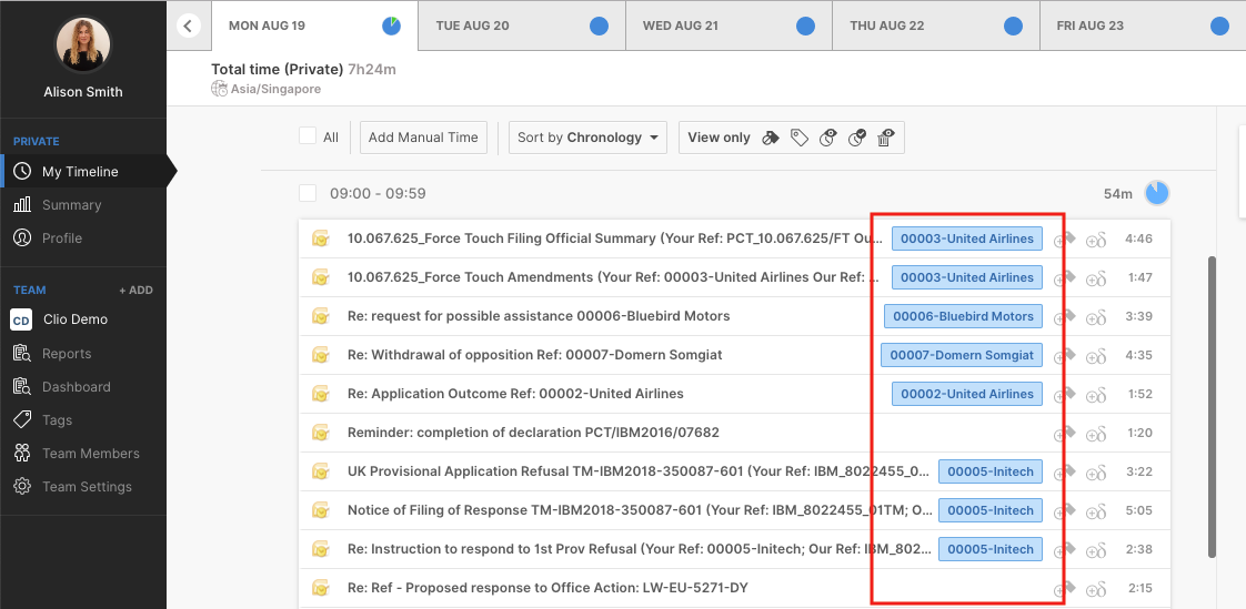 Legal time tracking tool WiseTime