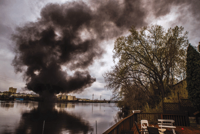 Photo: April 21, 2021 fire at the North Minneapolis Northern Metals plant. Photo courtesy Robert Hilstrom